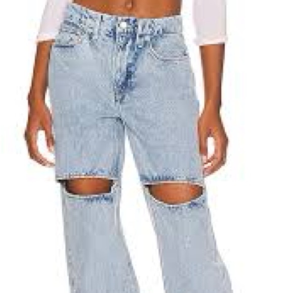 Good American 90s Cutout Slit Jeans Size 16 - Picture 2 of 5